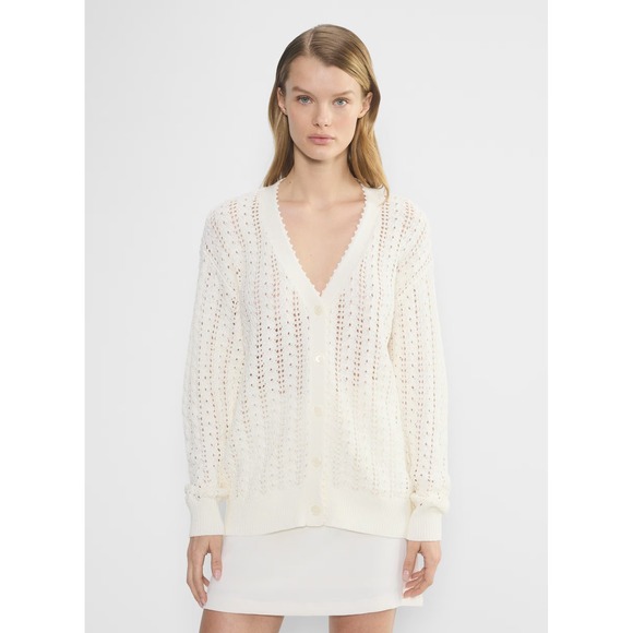 Aritzia Sweaters - Aritzia Wilfred  Reverence Relaxed V-neck Cotton Cardigan NWT/Light Birch/Size M